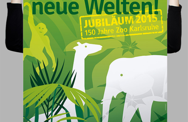 Jubiläumsplakat - 150 Jahre Zoo Karlsruhe 