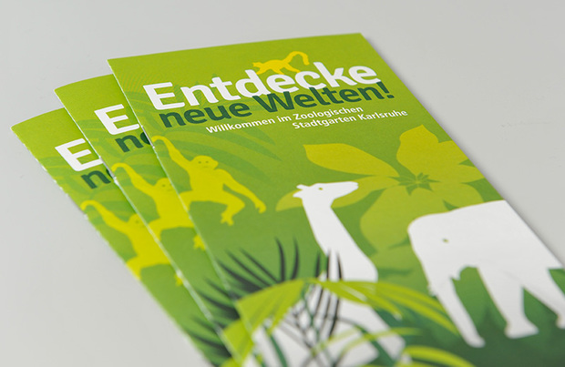 14-seitige DIN lang-Broschüre Zoologischer Stadtgarten Karlsruhe  