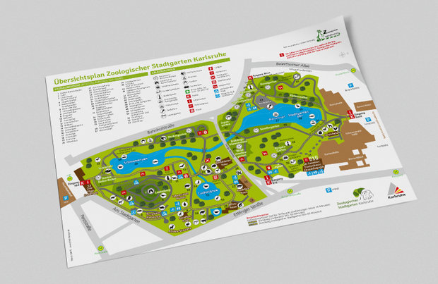 Neuer Plan des Zoologischen Stadtgarten Karlsruhe 