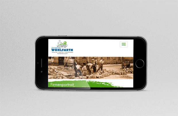 Responsive Website der Fa. Wohlfarth Pflasterbau 