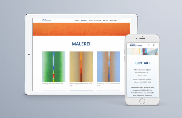 Website Atelier Reinhild Stötzel im Responsive Design 
